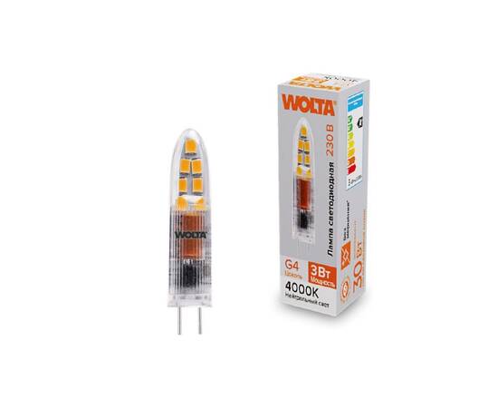 Светодиодная лампа WOLTA 3Вт 4000K G4 матовая WSTD-JC-220V3W4KG4-P