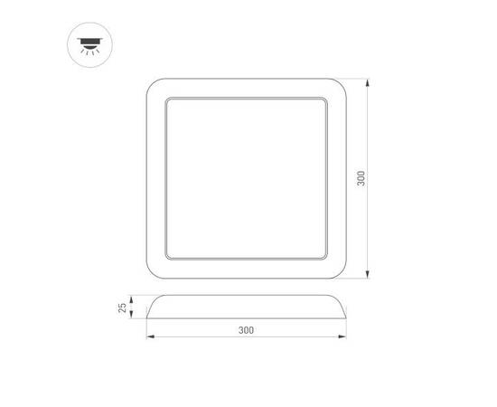Встраиваемый светодиодный светильник Arlight CL-Fiokk-S300x300-25W Day4000-Mix 034472, изображение 2