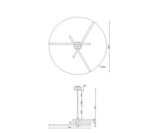 Подвесная светодиодная люстра Maytoni Technical Axis MOD106CL-L40G3K, изображение 2