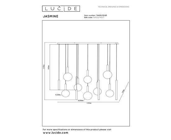 Каскадная люстра Lucide Jasmine 74420/12/65, изображение 8