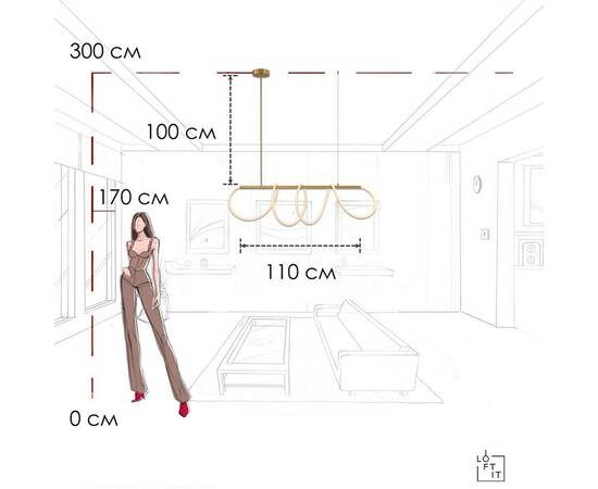 Подвесной светильник Loft IT Thread 10388P/A Brass, изображение 8