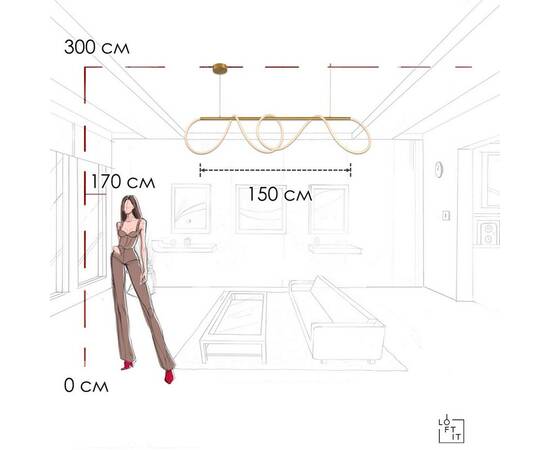 Подвесной светильник Loft IT Thread 10388P/B Brass, изображение 8