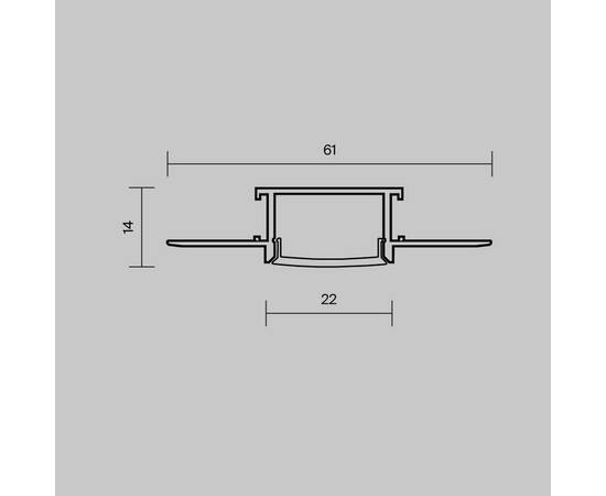 Рассеиватель для профиля 61×14 Maytoni Led Strip ALM-6114-O-DF-10M 642015, изображение 5