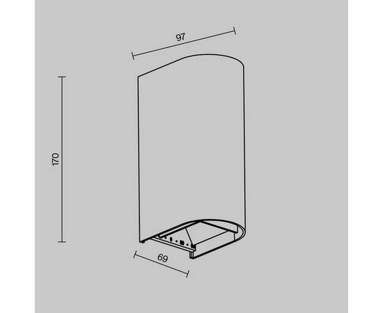 Уличный настенный светильник Maytoni Drape O526WL-L10B3K, изображение 9