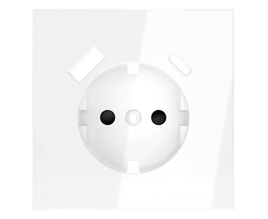 Накладка для розетки с заземлением и защитными шторками, с USB A+C Voltum S70 (белый глянцевый) VLS0