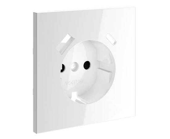Накладка для розетки с заземлением и защитными шторками, с USB A+C Voltum S70 (белый глянцевый) VLS0, изображение 2