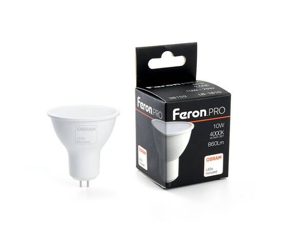 Лампа светодиодная Feron G5.3 10W 4000K матовая LB-1610 38159