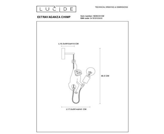 Бра Lucide Extravaganza Chimp 10202/01/30, изображение 2