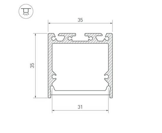 Профиль с рассеивателем Arlight SL-LINE-3535-2500 BLACK+OPAL 027986, изображение 4