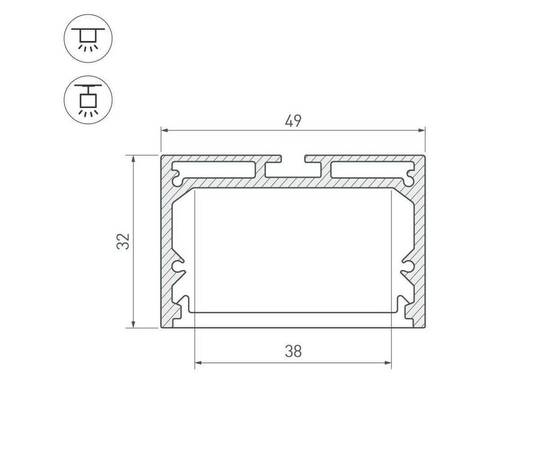 Профиль с рассеивателем Arlight SL-LINE-4932-2500 BLACK+OPAL 027988, изображение 4