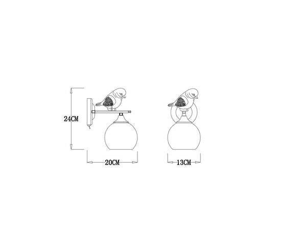 Бра Arte Lamp Gemelli A2150AP-1WG, изображение 2