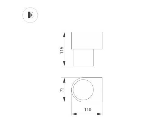 Настенный светодиодный светильник Arlight Sp-Spicy-Wall-S115x72-6W Day4000 033581, изображение 2