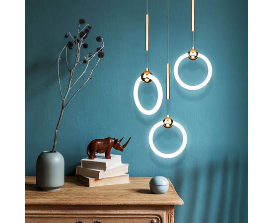 Подвесной светодиодный светильник Eurosvet Rim 90165/1 золото, изображение 4