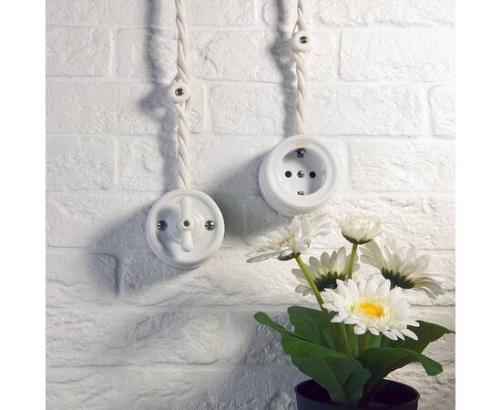 Ретро кабель Werkel витой трехжильный 1,5 мм белый W6453501 4690389165870, изображение 2