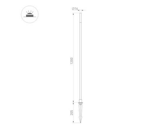 Ландшафтный светодиодный светильник Arlight KT-Canna-L1200-1W Warm3000 034164, изображение 2