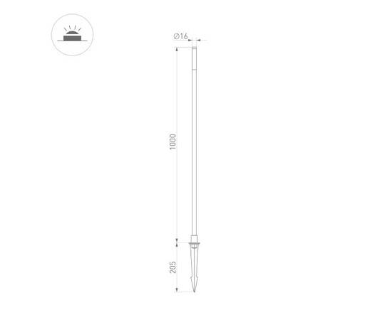 Ландшафтный светодиодный светильник Arlight KT-Canna-L1000-1W Warm3000 034163, изображение 2