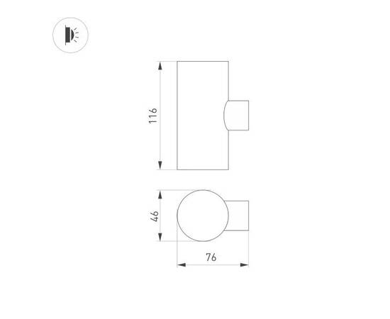 Уличный настенный светодиодный светильник Arlight KT-Ray-Wall-Twin-R46-2X3W Day4000 034136, изображение 2