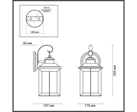 Уличный настенный светильник Odeon Light Nature Mavret 4961/1W, изображение 2