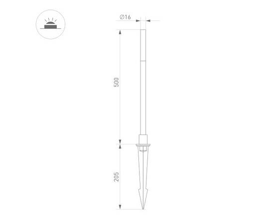 Ландшафтный светодиодный светильник Arlight KT-Canna-L500-1W Warm3000 034161, изображение 2