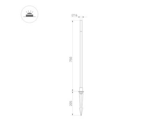 Ландшафтный светодиодный светильник Arlight KT-Canna-L750-1W Warm3000 034162, изображение 2