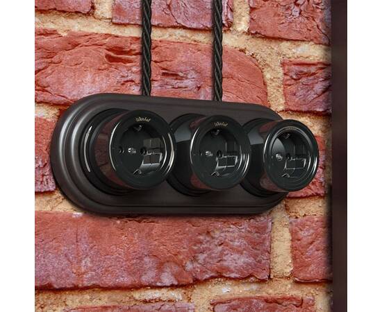 Ретро кабель Werkel витой трехжильный 1,5 мм черный W6453208 4690389165528, изображение 2