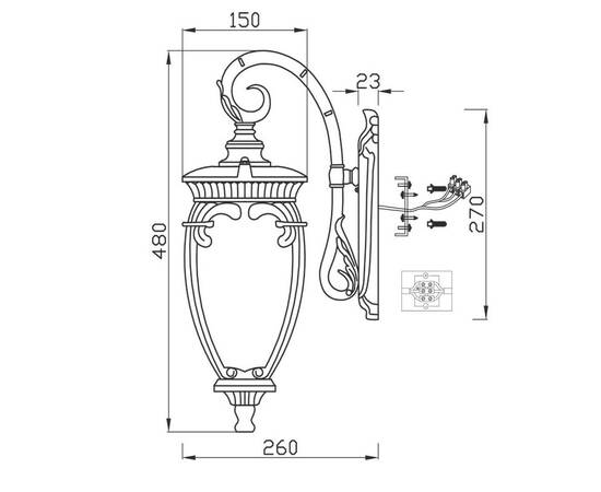 Уличный настенный светильник Maytoni Fleur O414WL-01GB, изображение 2