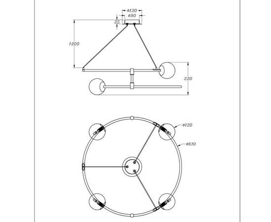 Подвесная люстра Maytoni Balance MOD317PL-04B, изображение 2