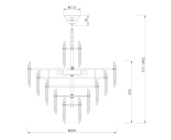 Подвесная люстра Maytoni Flare DIA200PL-08G, изображение 2