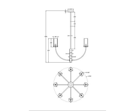 Подвесная люстра Maytoni Arco MOD223PL-08BS, изображение 2