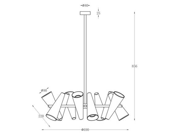 Подвесная люстра Maytoni Giro MOD095PL-10BS, изображение 2