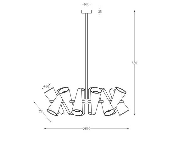 Подвесная люстра Maytoni Giro MOD095PL-14BS, изображение 2