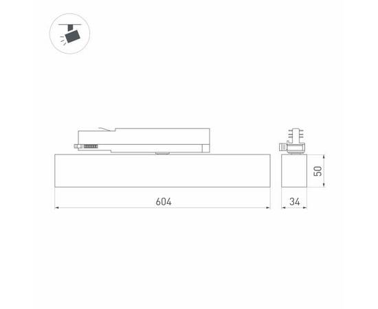Трековый светодиодный светильник Arlight LGD-Flat-4TR-S605-25W Day4000 033697(1), изображение 2