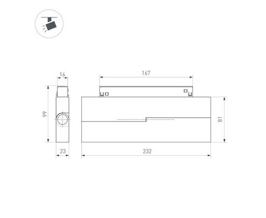 Трековый светодиодный светильник Arlight MAG-ORIENT-FLAT-FOLD-S230-12W Day4000-MIX (BK, 80 deg, 48V,, изображение 3