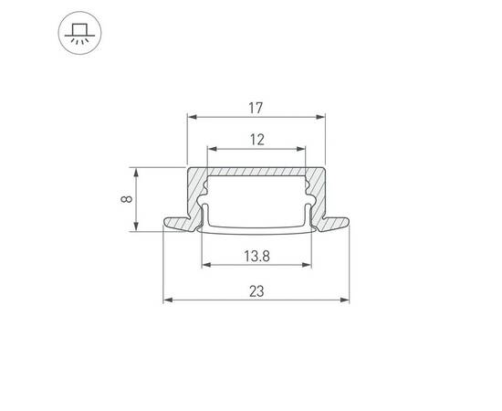 Профиль встраиваемый Arlight LINE-2308-F-2000 WHITE 044237, изображение 3
