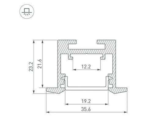 Профиль встраиваемый Arlight SL-LINE-3523-F-2500 WHITE 043117, изображение 3