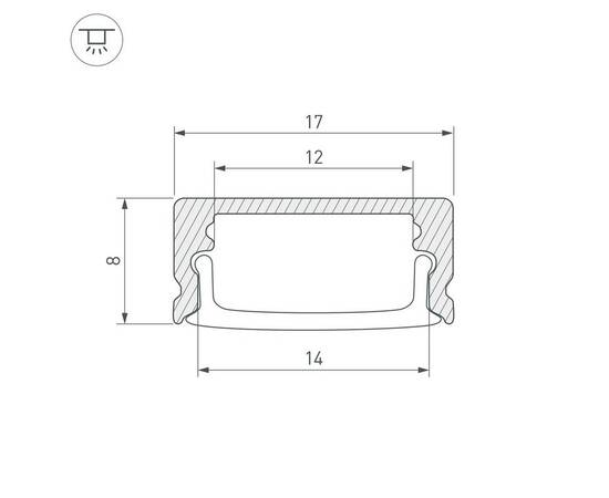Профиль Arlight LINE-1708-2000 WHITE 044234, изображение 3