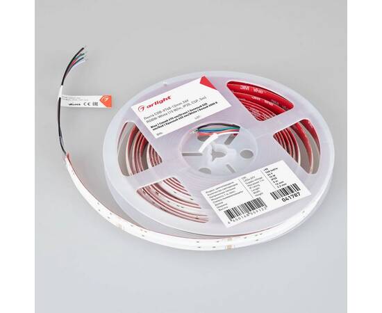 Светодиодная лента Arlight 15W/m 768LED/m CSPSMD холодный белый + разноцветный 5М COB-X768-12mm 24V, изображение 7