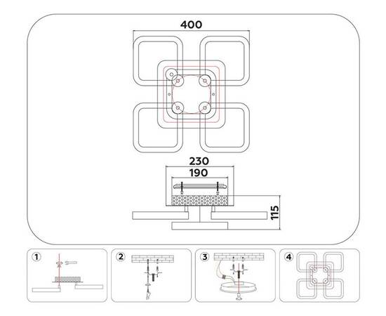Потолочная светодиодная люстра Ambrella light Acrylica Original FA3861, изображение 8