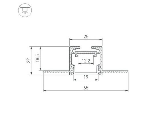 Профиль встраиваемый Arlight SL-LINIA20-FANTOM-2500 WHITE 043118, изображение 3