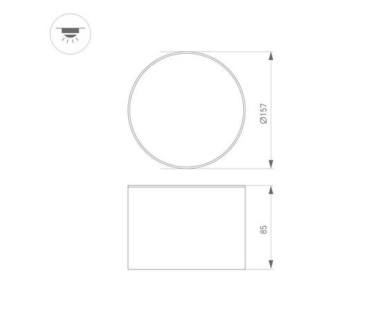 Накладной светодиодный светильник Arlight SP-CYLINDO-R160-18W Day4000 (BK, 110 deg, 230V) 043963, изображение 2