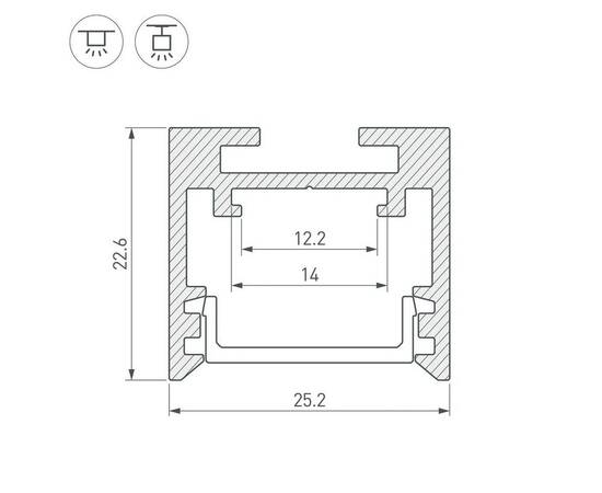 Профиль Arlight SL-LINE-2522-2500 WHITE 043110, изображение 5