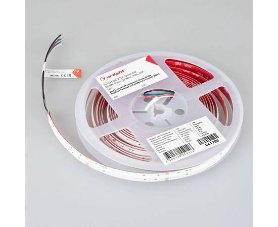 Светодиодная лента Arlight 15W/m 768LED/m CSPSMD теплый белый + разноцветный 5М COB-X768-12mm 24V 04, изображение 6