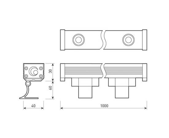 Линейный светодиодный прожектор Arlight AR-LINE-1000-12W Warm3000 (GR, 15x60 deg, 230V) 041728, изображение 4