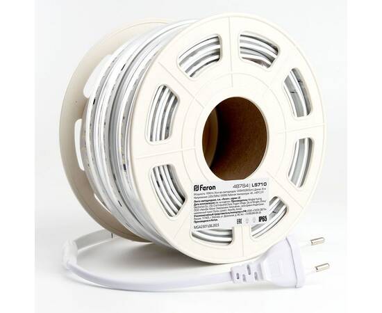 Светодиодная влагозащищенная лента Feron 10W/m 120LED/m 2835SMD дневной белый 25M LS710 48764