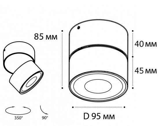 Светодиодный спот Italline IT02-011 black 4000K, изображение 2