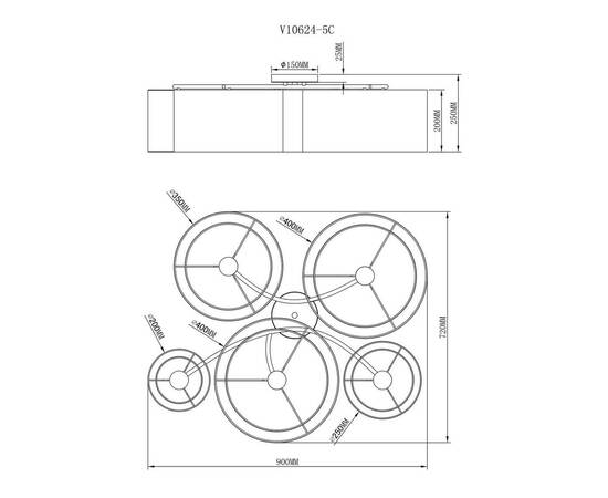Потолочная люстра Moderli Room V10624-5C, изображение 2