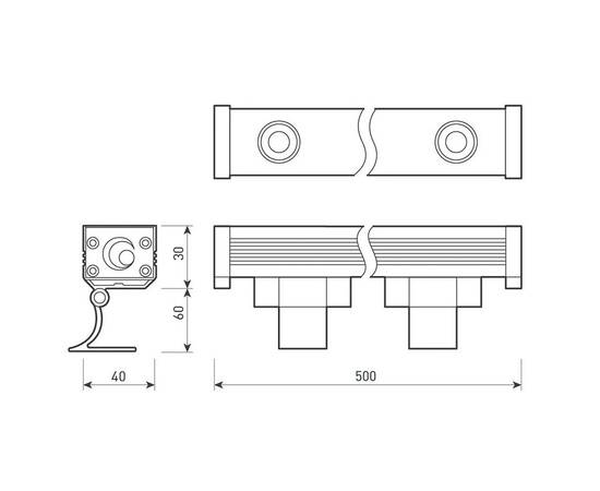 Линейный светодиодный прожектор Arlight AR-LINE-500-9W Warm3000 (GR, 15x60 deg, 230V) 041724, изображение 4