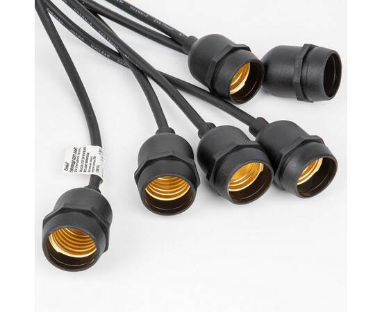 Гирлянда для освещения теплиц 5м+3м Uniel UDL-K230 6/E27/5M IP54 Black Belt-Light Greenhouse UL-00010925, изображение 2
