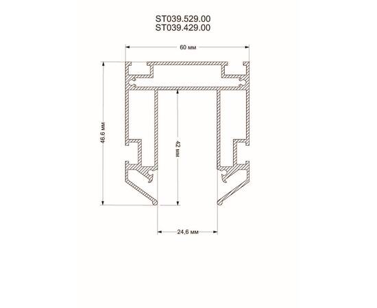 Шинопровод 48 под натяжной потолок ST-Luce Черный Длина 2 000мм ST039.429.00, изображение 2