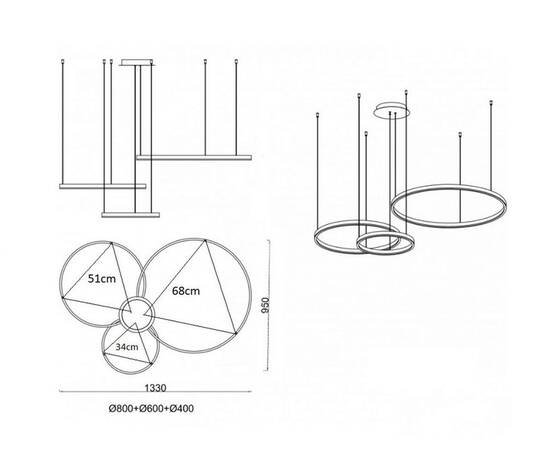 Подвесная светодиодная люстра Kink Light Лаура 08246,36PA(4000K), изображение 2